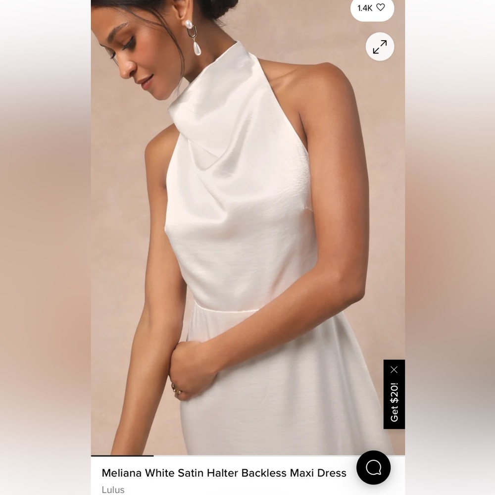 Lulus Meliana White Satin Halter Backless Maxi Dress - Picture 5 of 7